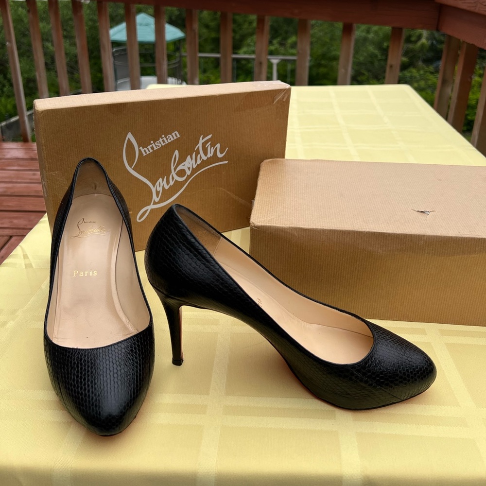 Christian Louboutin Declic 90 Watersnake 38.5